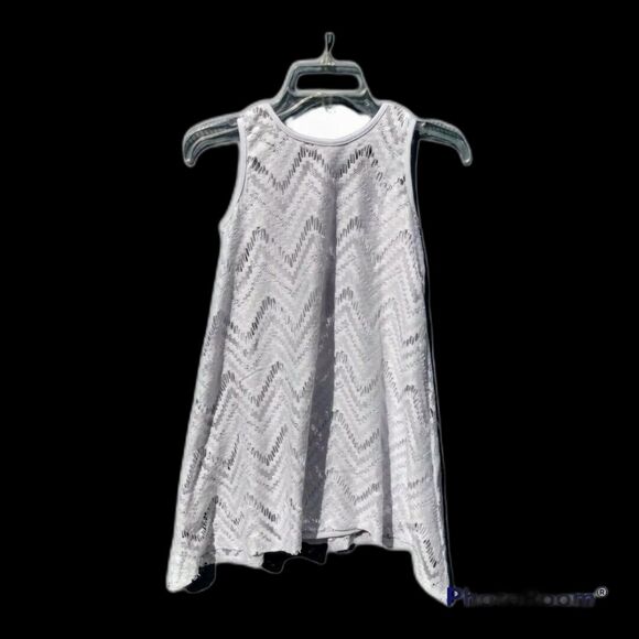 Sally Miller Dress White Lace Sleeveless Lined Pointed Hem Size L Formal GND - Picture 2 of 6